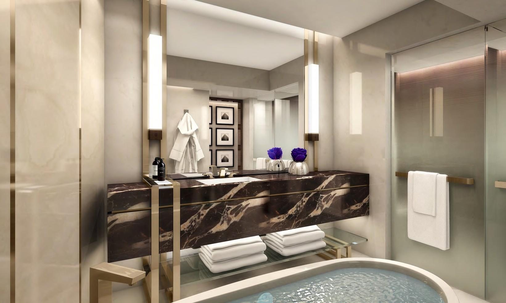 Marble bathroom at JW Marriott