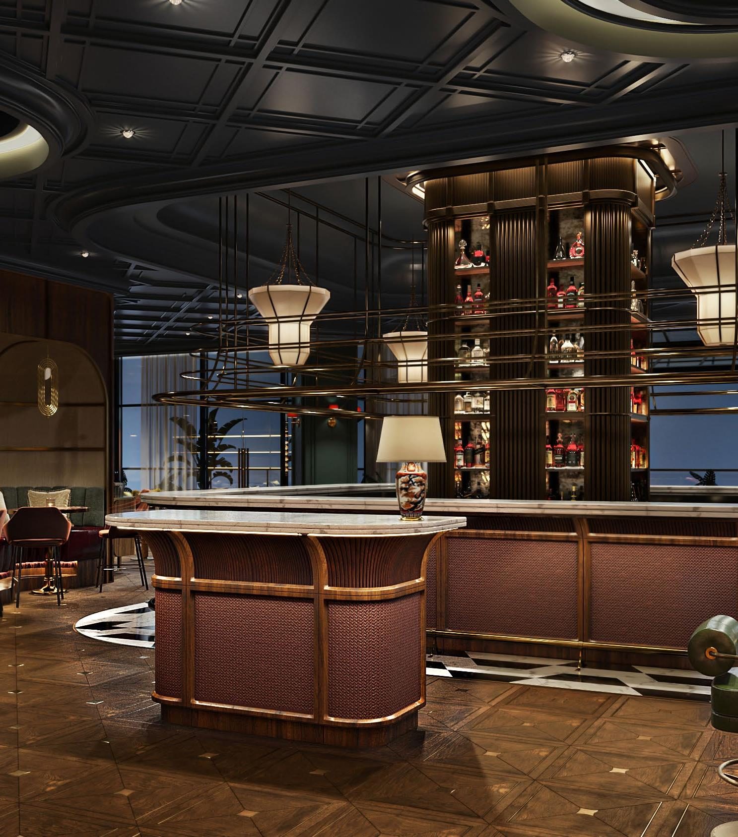 Detail of refined architectural finishing and craftsmanship at Rosewood Residences
